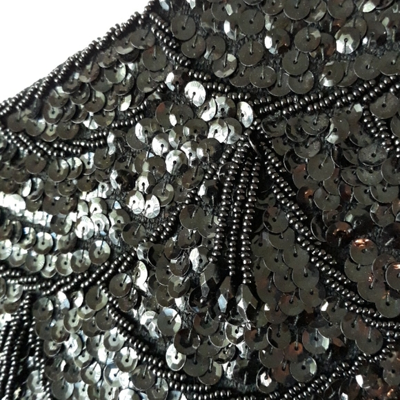 Amazing Vintage Black Sequin Top - Picture 2 of 5